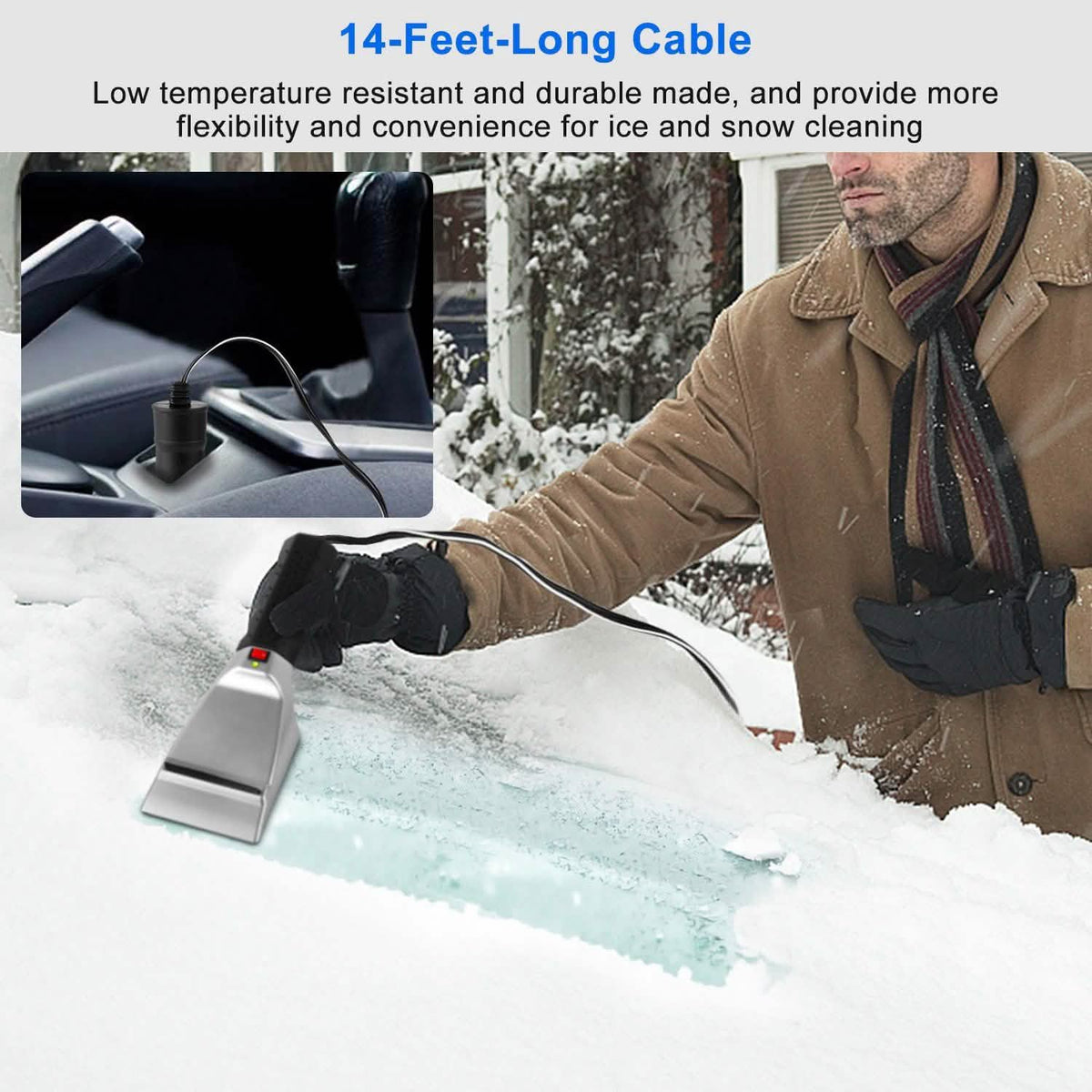 12V Car Electric Heated Ice Snow Scraper Automotive - Tophatter Daily Deals