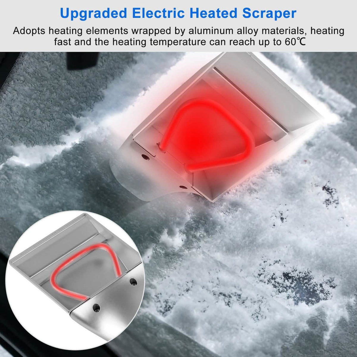 12V Car Electric Heated Ice Snow Scraper Automotive - Tophatter Daily Deals