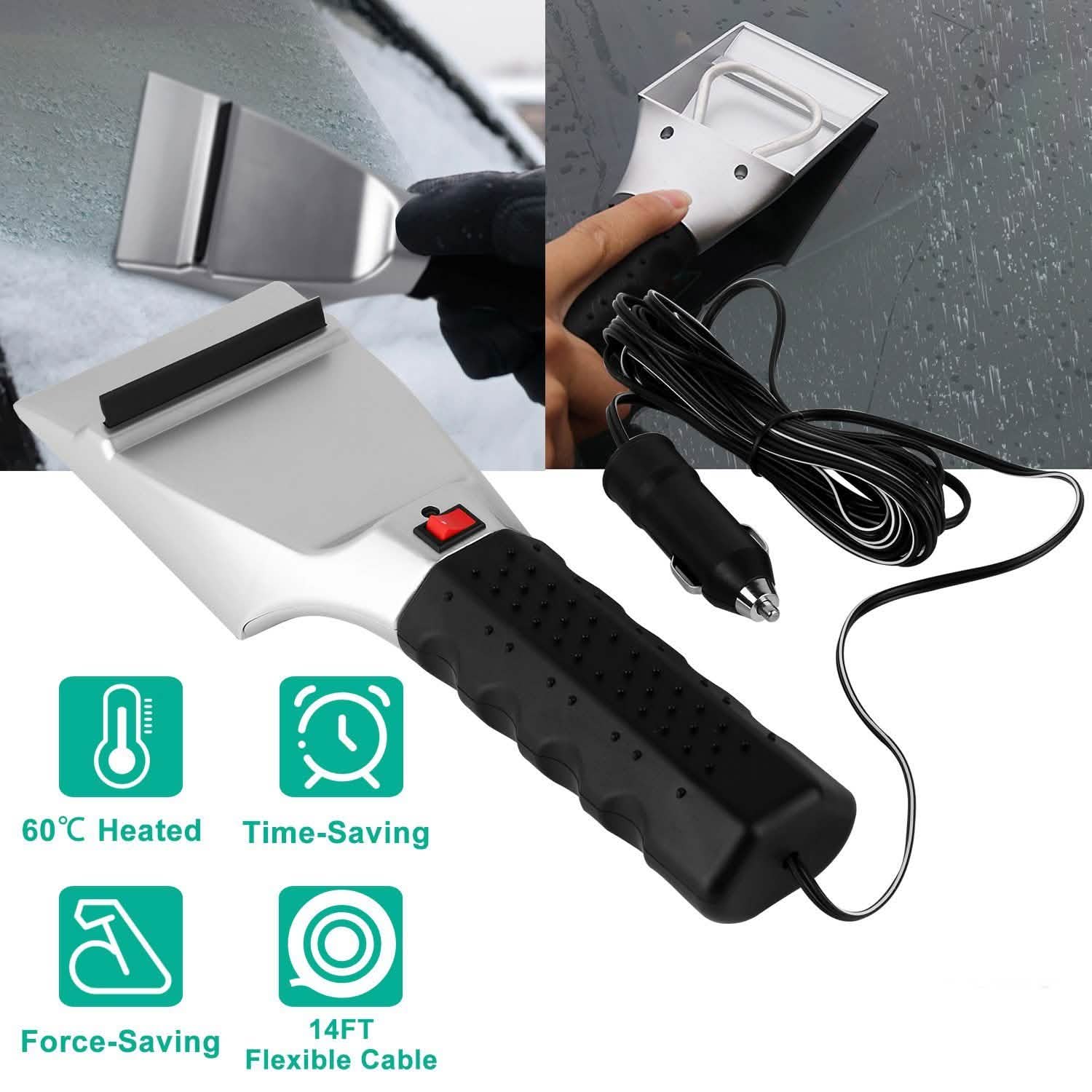 12V Car Electric Heated Ice Snow Scraper Automotive - Tophatter Daily Deals