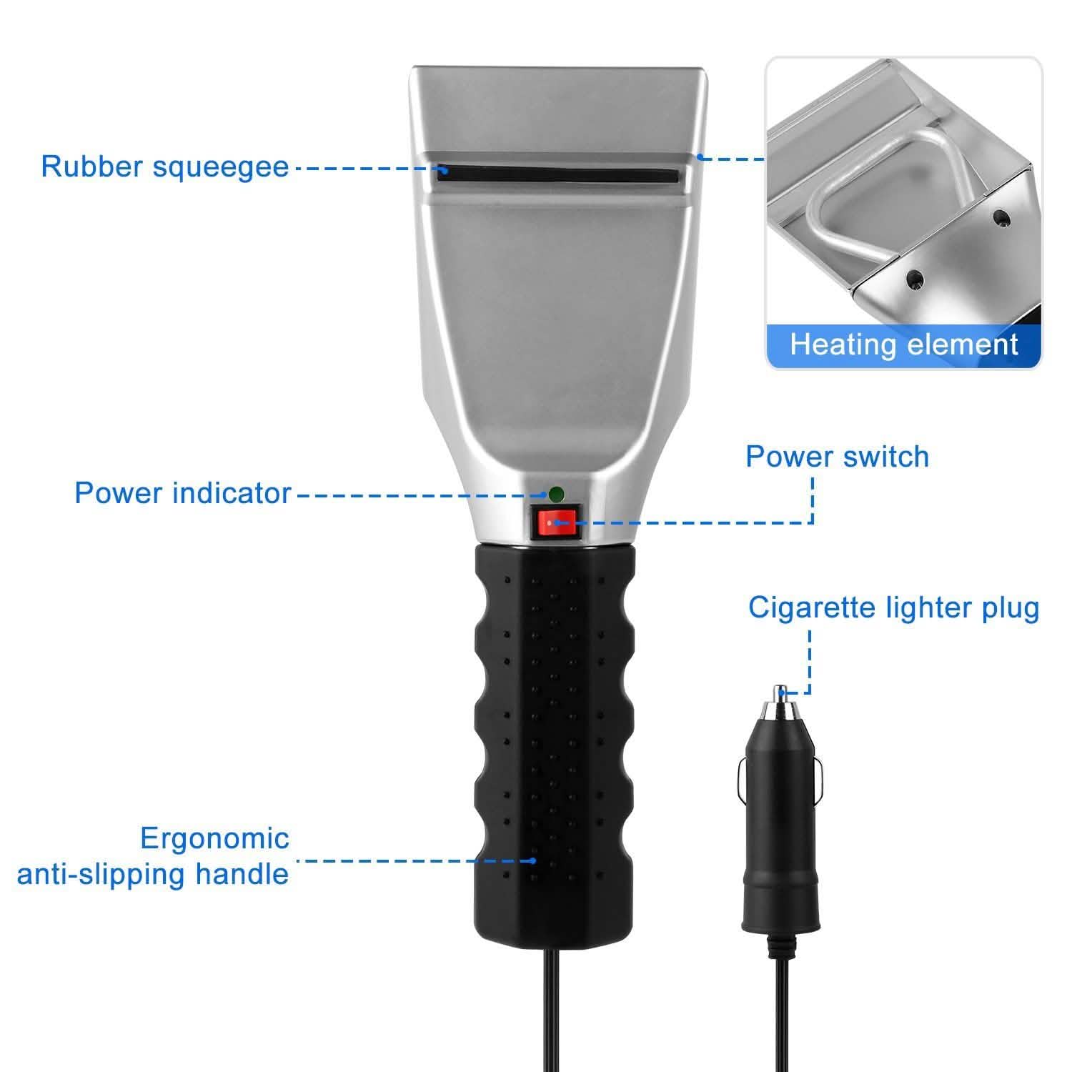 12V Car Electric Heated Ice Snow Scraper Automotive - Tophatter Daily Deals