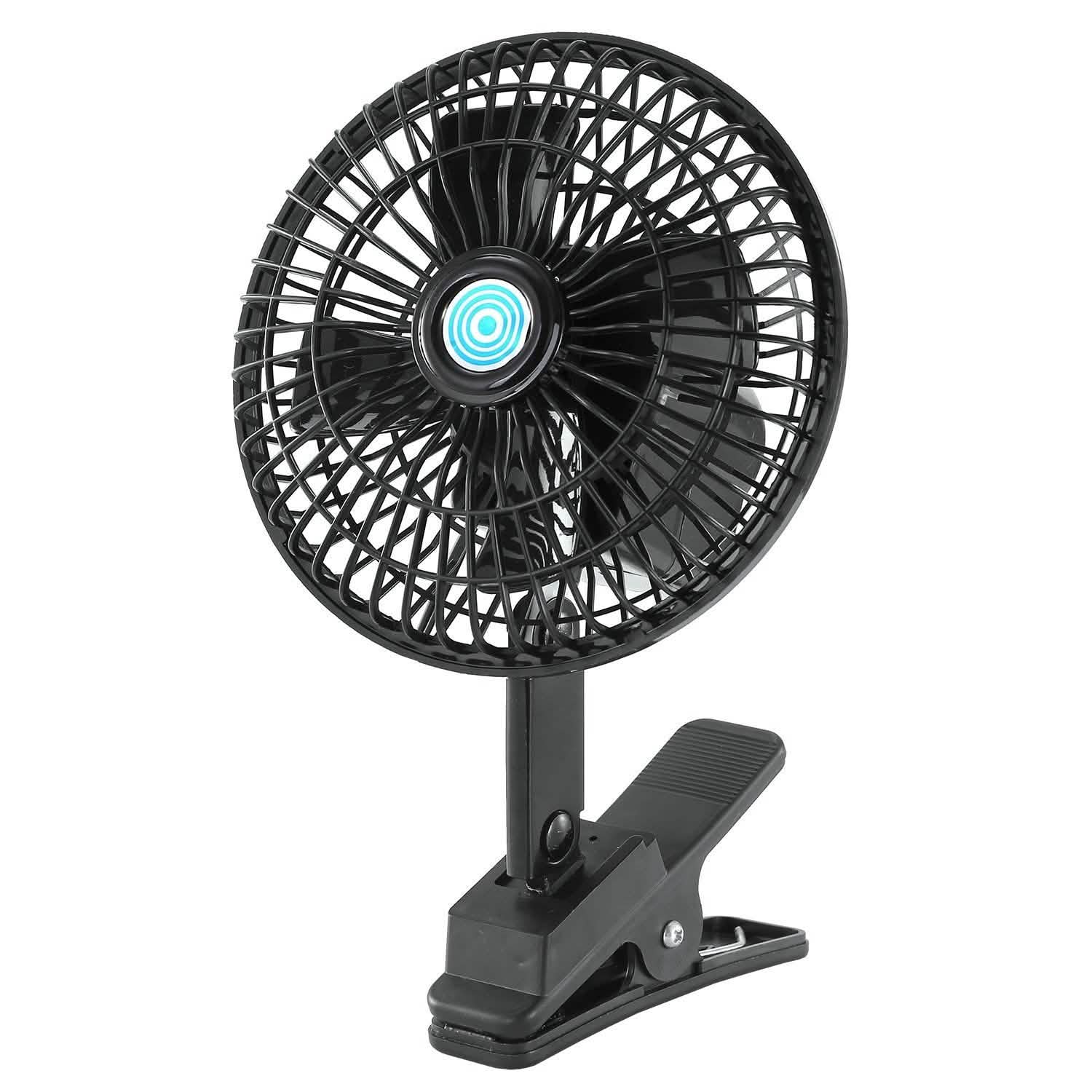 12V Car Fan Oscillating Clip on Cooling Fan with 2 Speeds 120° Rotation Automotive - Tophatter Daily Deals