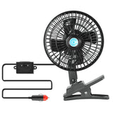 12V Car Fan Oscillating Clip on Cooling Fan with 2 Speeds 120° Rotation Automotive - Tophatter Daily Deals