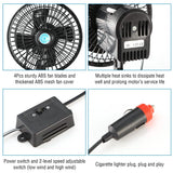 12V Car Fan Oscillating Clip on Cooling Fan with 2 Speeds 120° Rotation Automotive - Tophatter Daily Deals