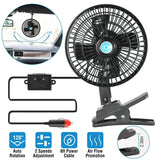 12V Car Fan Oscillating Clip on Cooling Fan with 2 Speeds 120° Rotation Automotive - Tophatter Daily Deals
