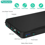 12V Car Jumper Starter 300A Peak 20000 mAh Battery Charger Automotive - Tophatter Daily Deals