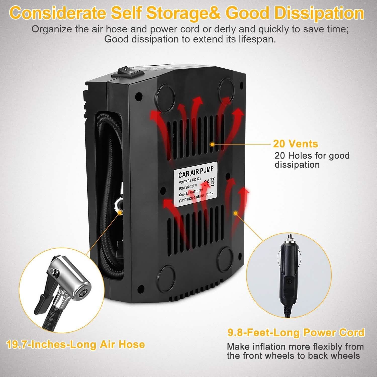 12V DC 100W 150PSI Digital Tire Inflator Automotive - Tophatter Daily Deals