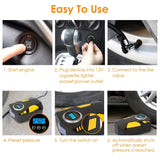 12V Digital Car Air Pump Compressor with LED Light 150 PSI Automotive - Tophatter Daily Deals