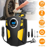 12V Digital Car Air Pump Compressor with LED Light 150 PSI Automotive - Tophatter Daily Deals