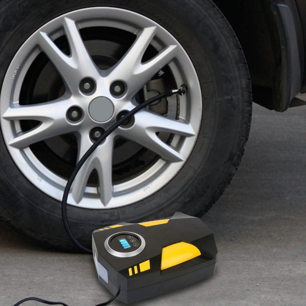 12V Digital Car Air Pump Compressor with LED Light 150 PSI Automotive - Tophatter Daily Deals