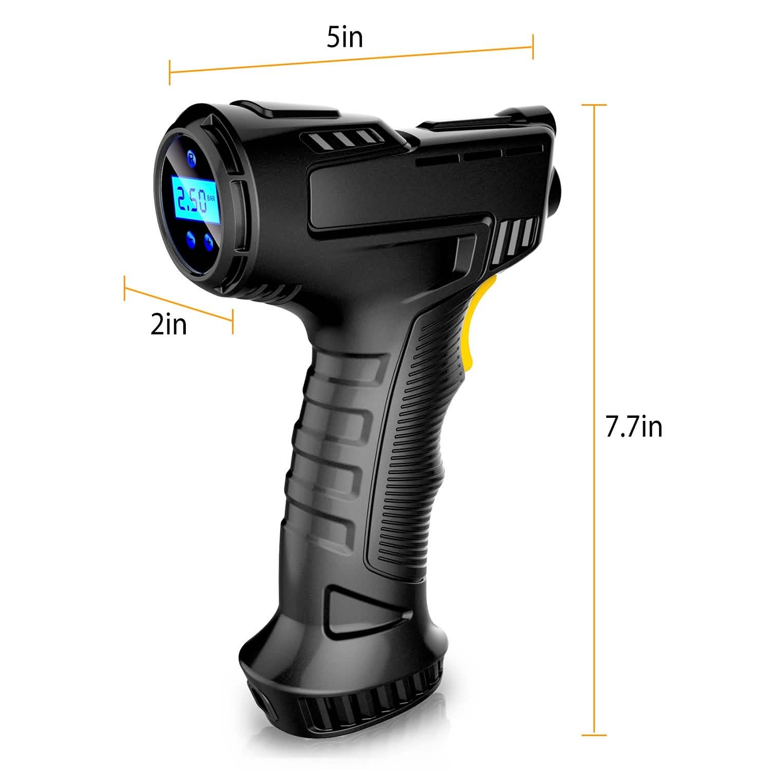 12V Digital Car Tire Inflator with LED Light 150 PSI Automotive - Tophatter Daily Deals
