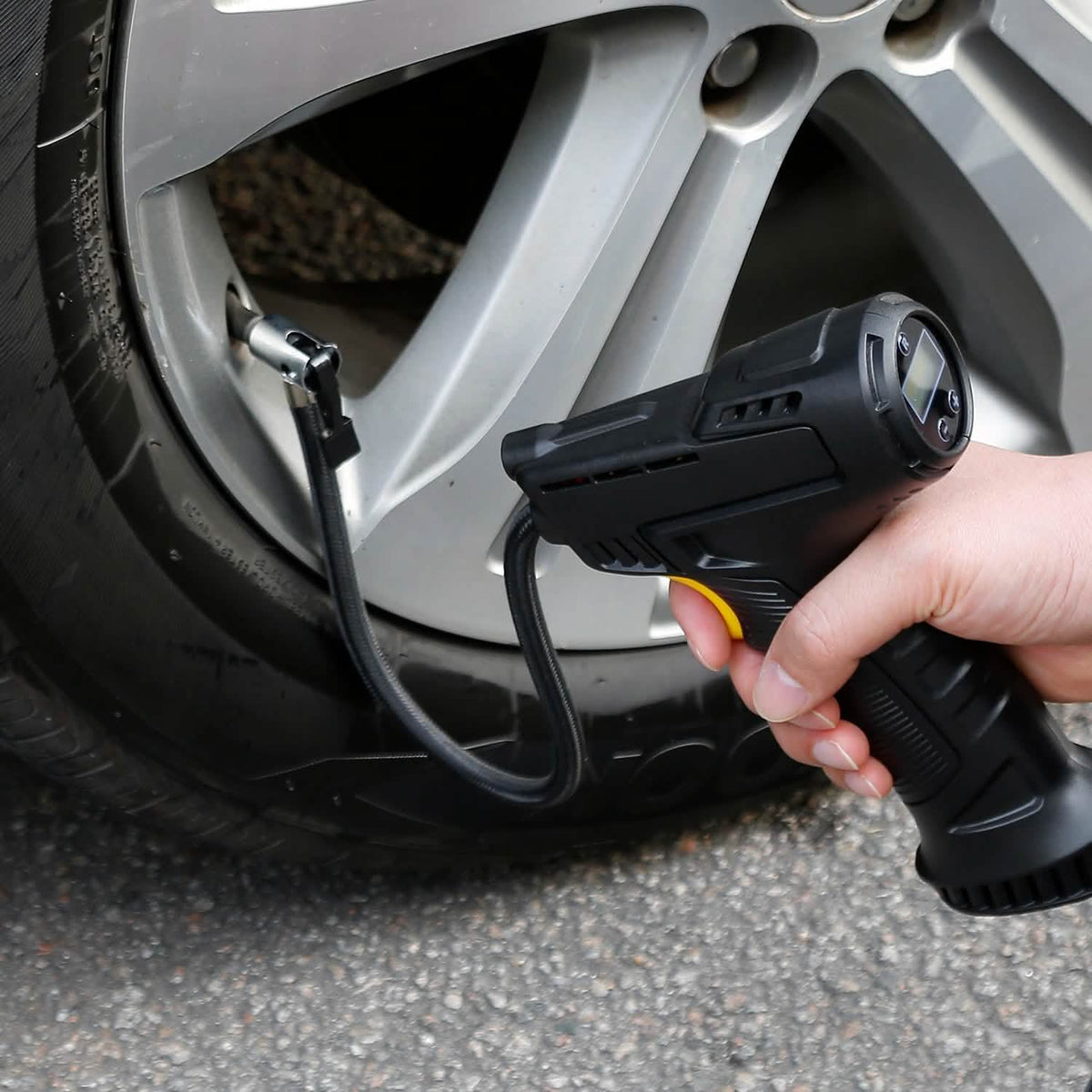 12V Digital Car Tire Inflator with LED Light 150 PSI Automotive - Tophatter Daily Deals