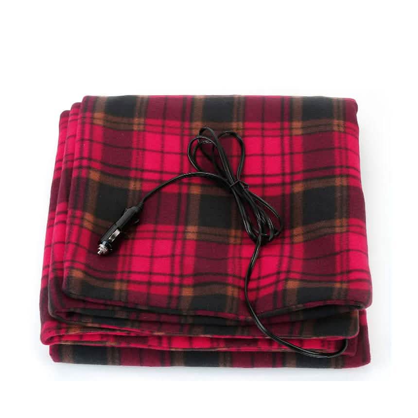 12V Electric Car Heated Blanket Burgundy Automotive - Tophatter Daily Deals