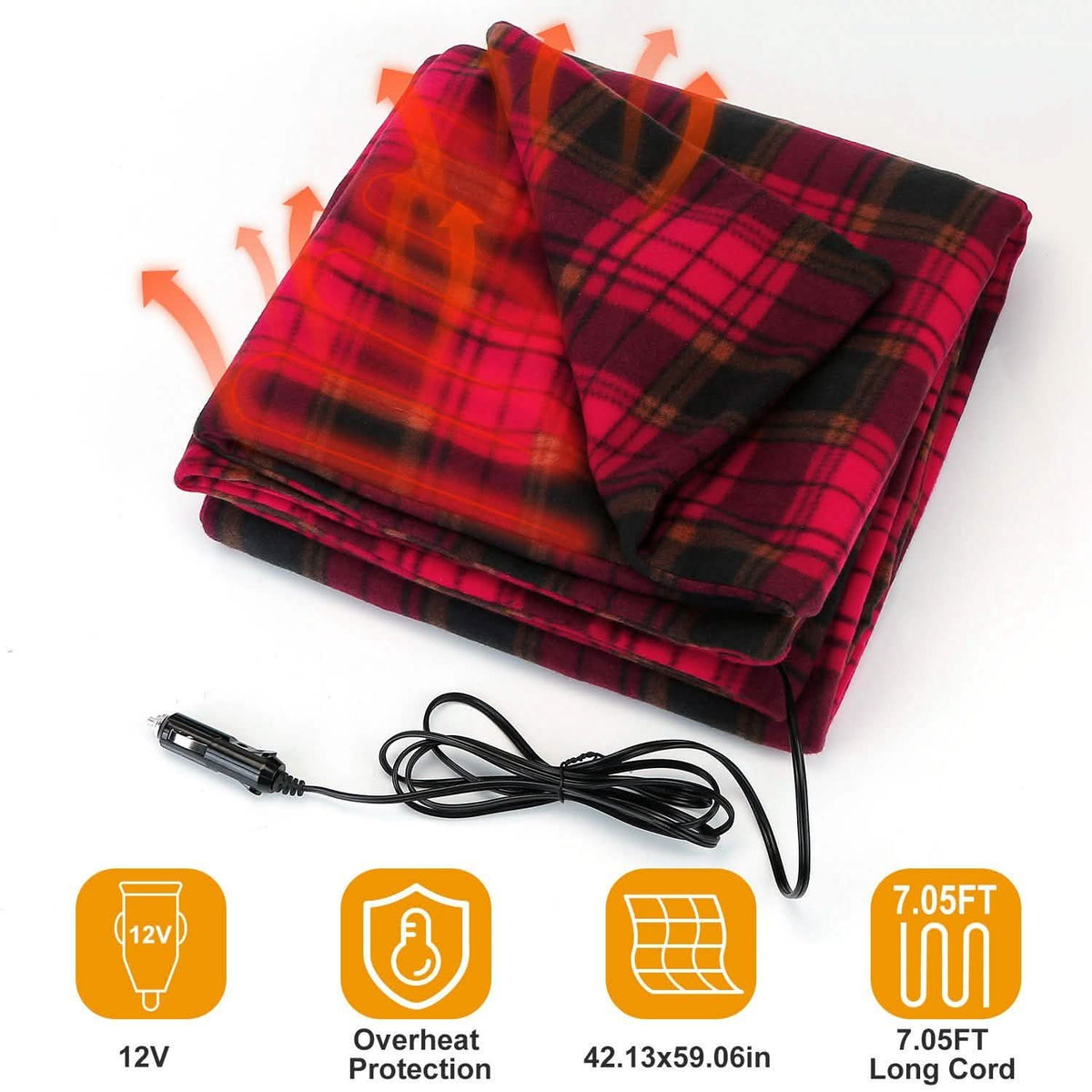 12V Electric Car Heated Blanket Automotive - Tophatter Daily Deals
