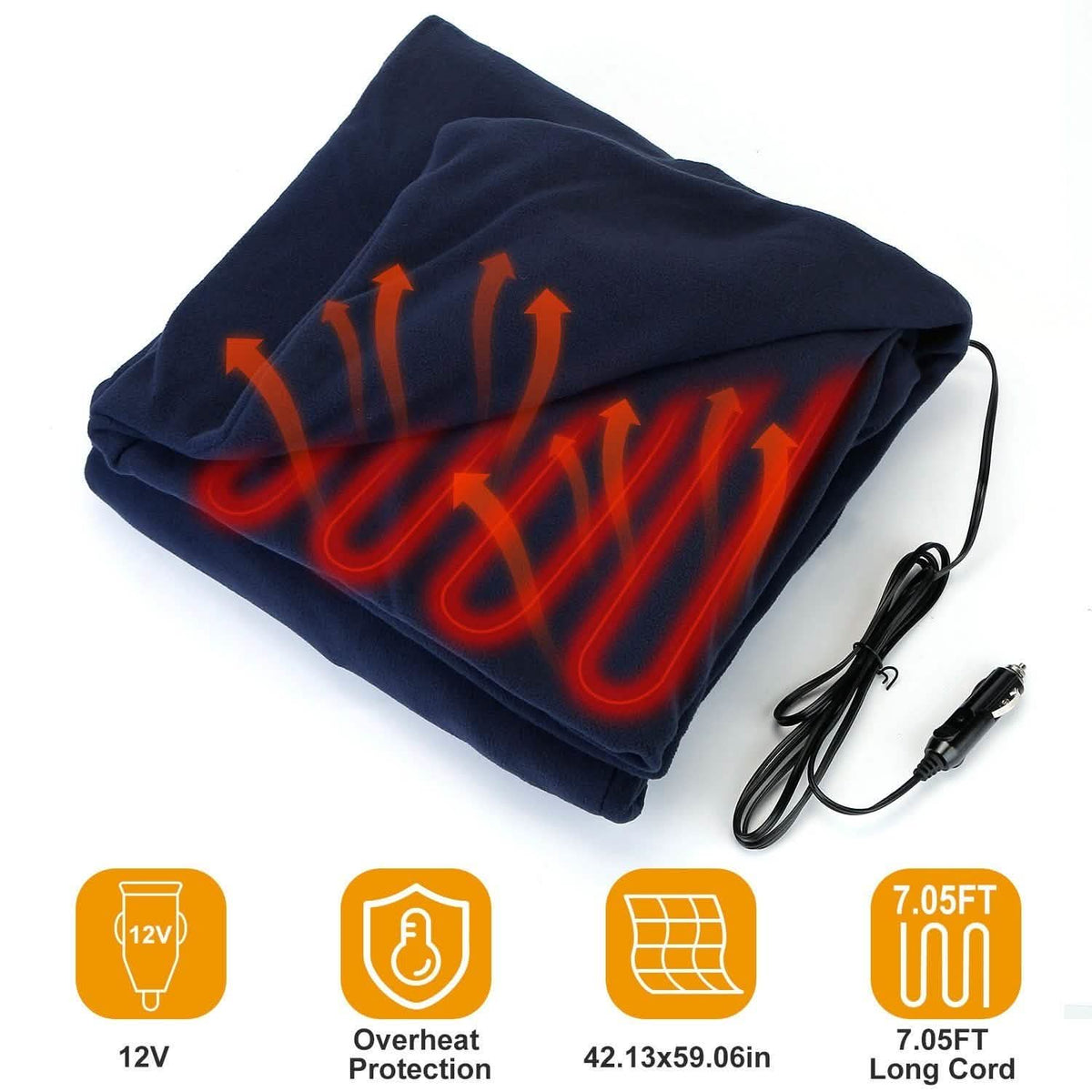 12V Electric Car Heated Blanket Automotive - Tophatter Daily Deals