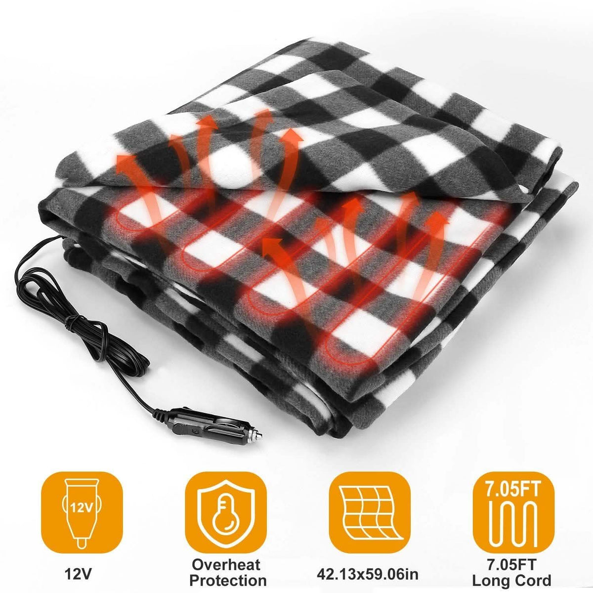 12V Electric Car Heated Blanket Automotive - Tophatter Daily Deals