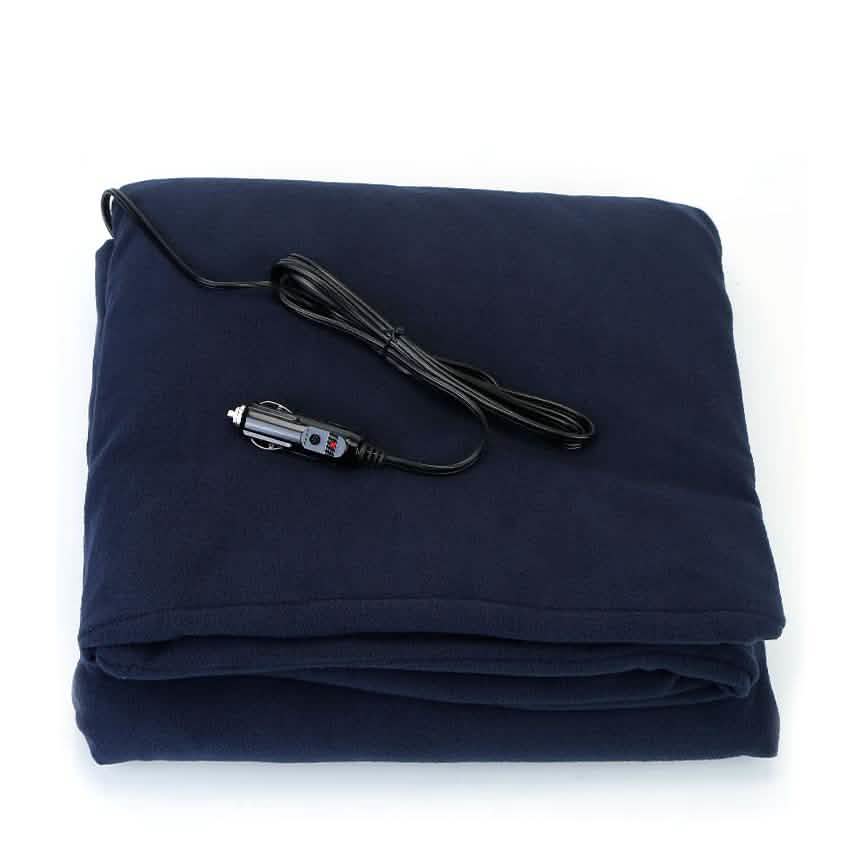 12V Electric Car Heated Blanket Dark Blue Automotive - Tophatter Daily Deals