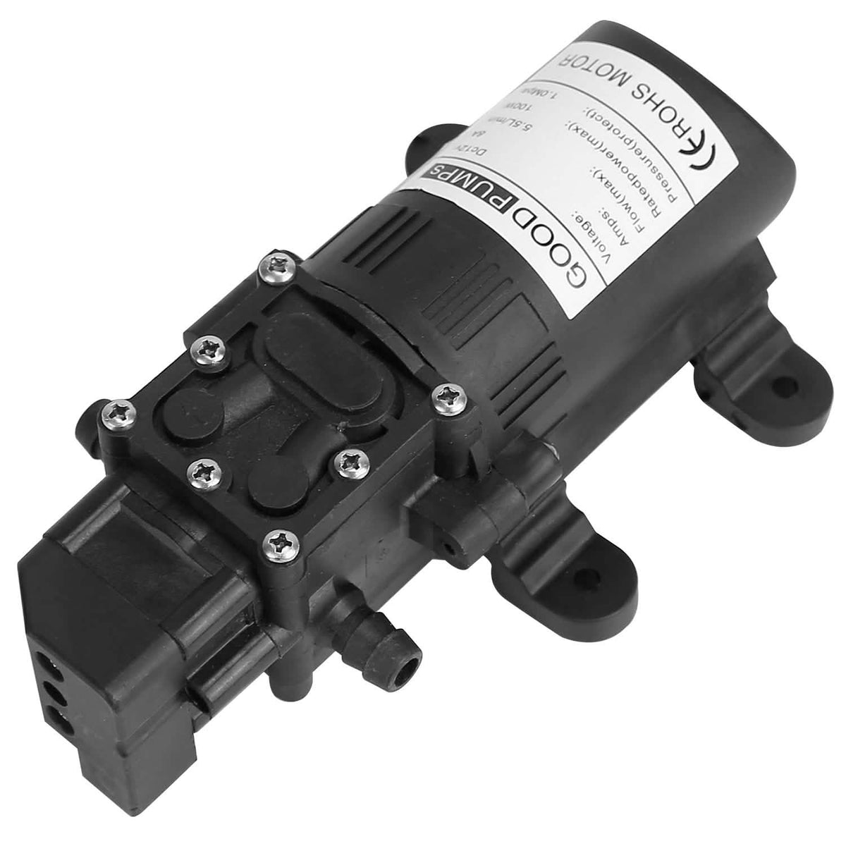 12V Water Pump with 2 Hose Clamps 123PSI Self Priming Sprayer Pump Garden & Patio - Tophatter Daily Deals
