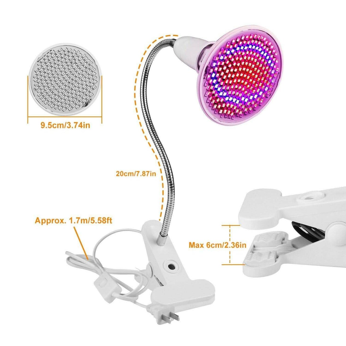 12W LED 360° Rotatable Plant Grow Light with Desk Clip Garden & Patio - Tophatter Daily Deals