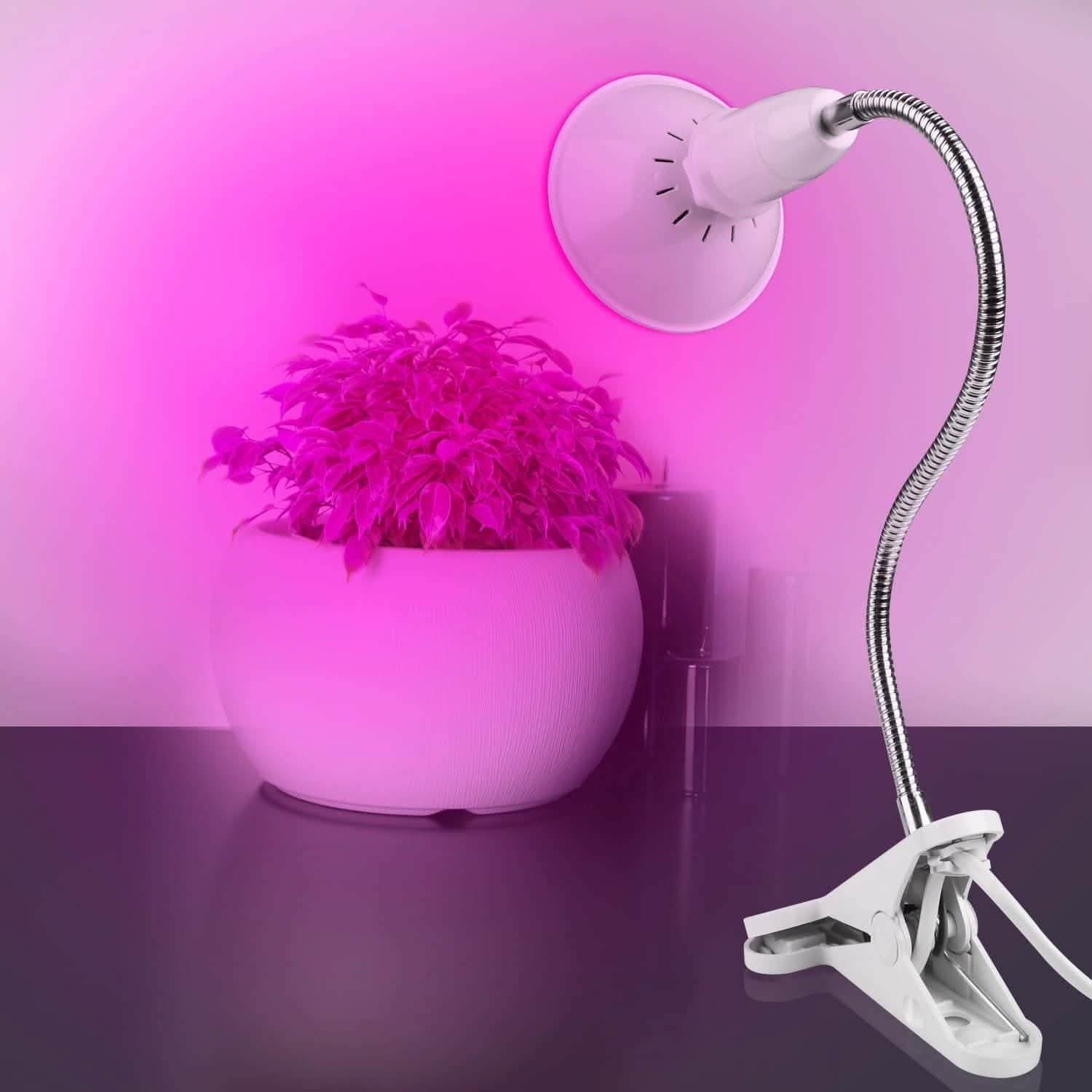 12W LED 360° Rotatable Plant Grow Light with Desk Clip Garden & Patio - Tophatter Daily Deals
