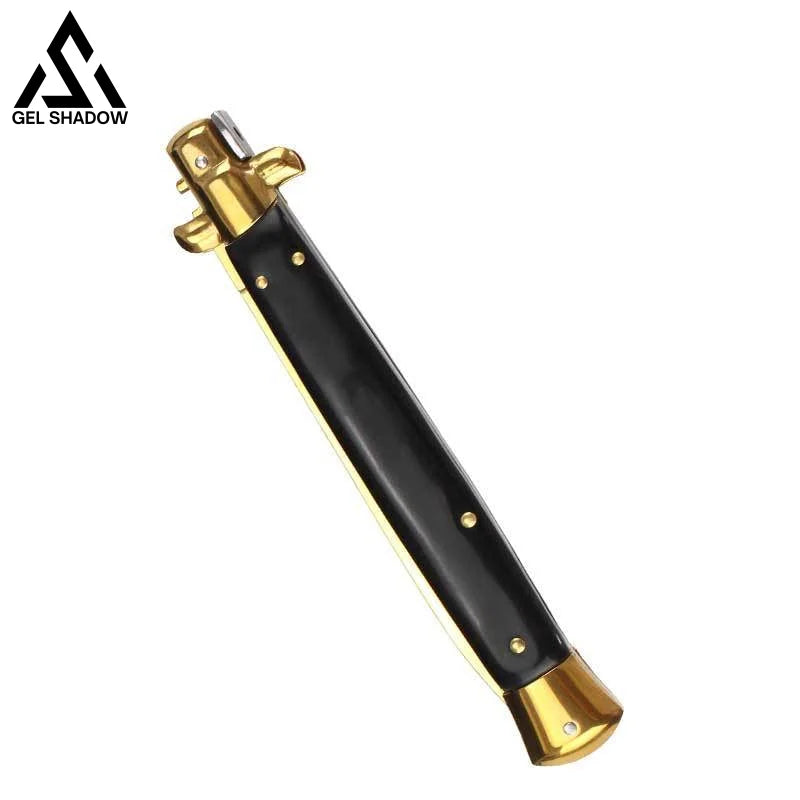 13" AKC Italian Stiletto (MASSIVE KNIFE)-GS122 Black Gold blade KNIVES - Tophatter Daily Deals
