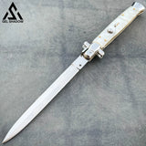 13" AKC Italian Stiletto (MASSIVE KNIFE)-GS122 White Pearl Handle KNIVES - Tophatter Daily Deals