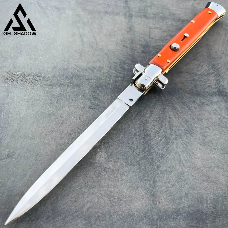 13" AKC Italian Stiletto (MASSIVE KNIFE)-GS122 Wood Handle KNIVES - Tophatter Daily Deals