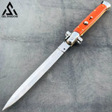 13" AKC Italian Stiletto (MASSIVE KNIFE)-GS122 Wood Handle KNIVES - Tophatter Daily Deals