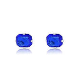 1.3 Carat Cz Asscher-Cut Sterling Silver Stud Earrings Blue Earrings - Tophatter Daily Deals
