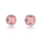 1.3 Carat Cz Asscher-Cut Sterling Silver Stud Earrings Pink Earrings - Tophatter Daily Deals