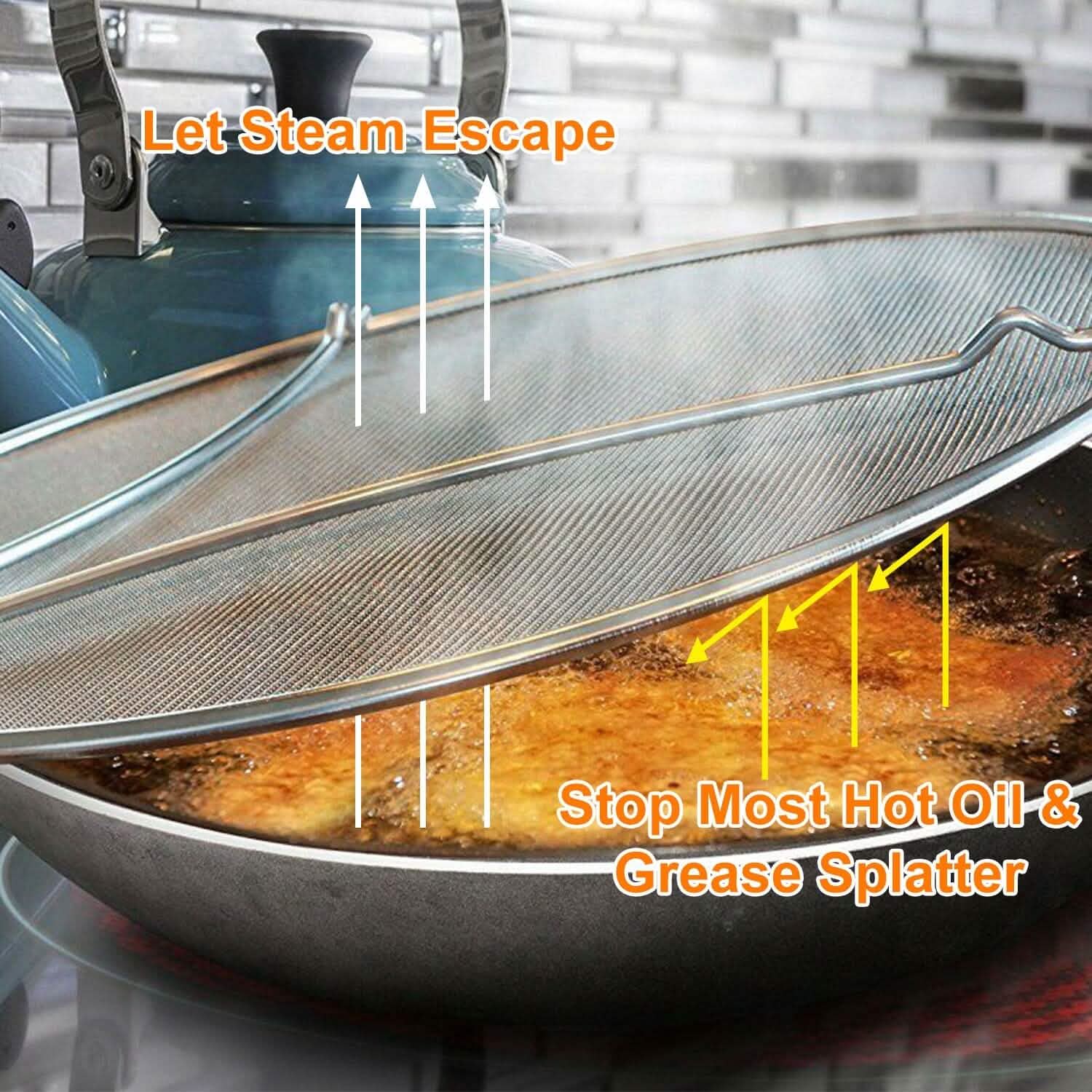 13-Inch Stainless Steel Grease Splatter Screen Kitchen Tools & Gadgets - Tophatter Daily Deals
