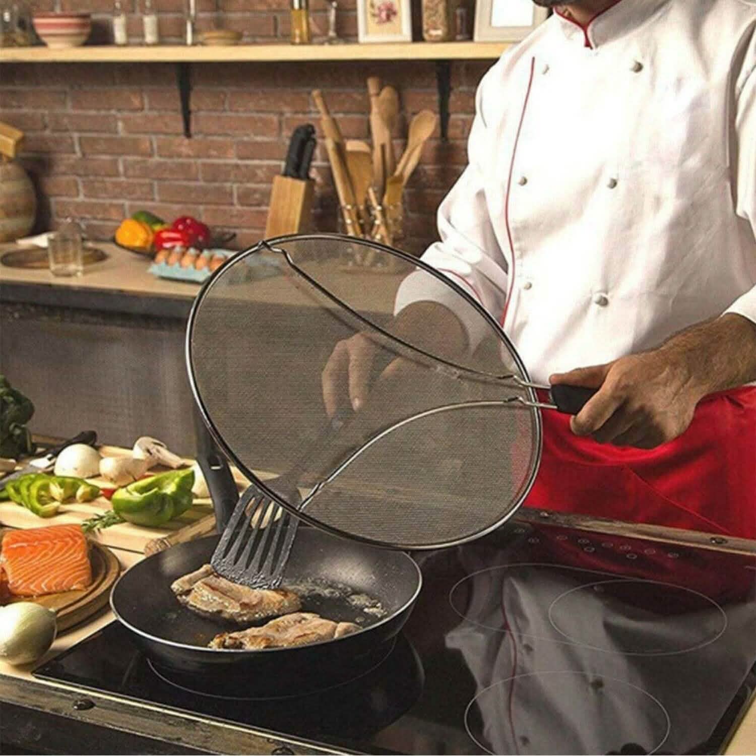 13-Inch Stainless Steel Grease Splatter Screen Kitchen Tools & Gadgets - Tophatter Daily Deals