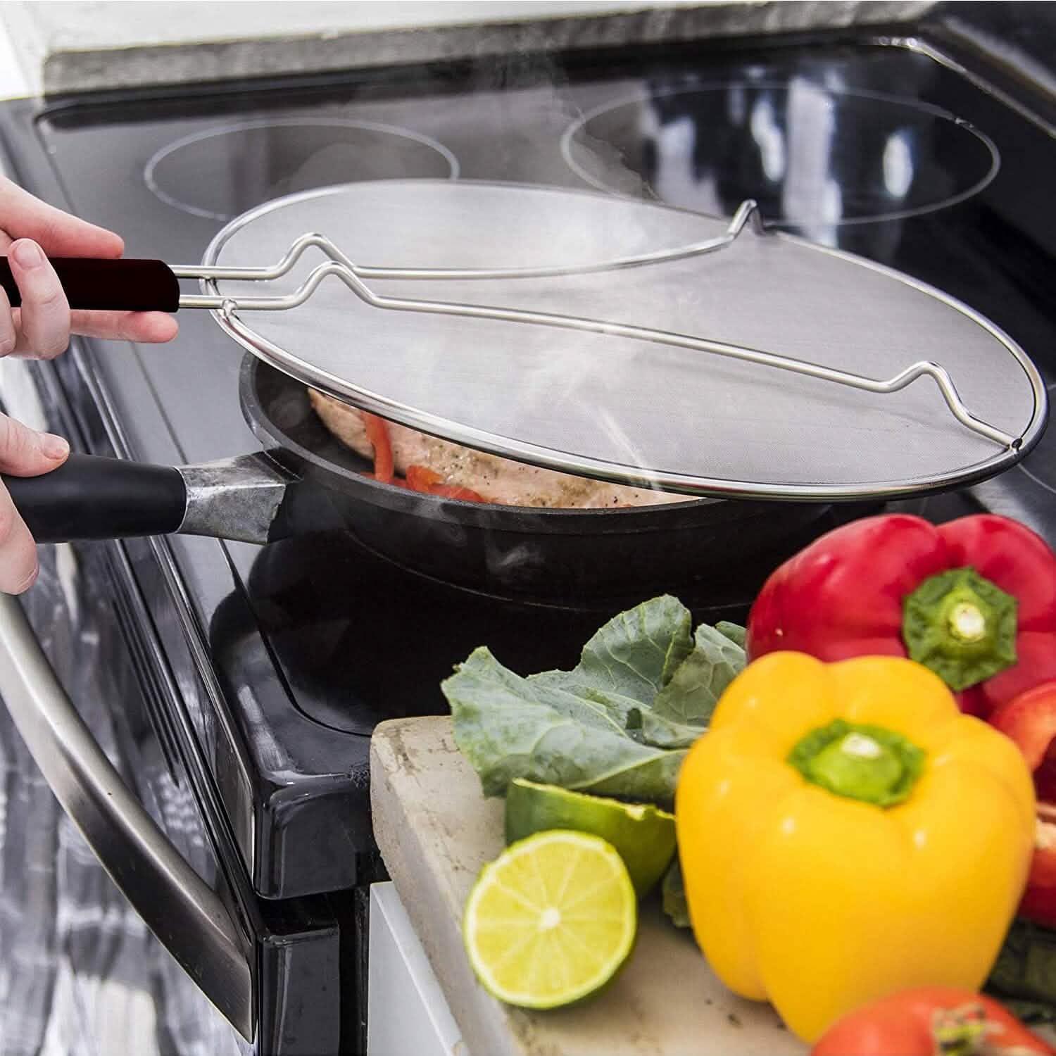 13-Inch Stainless Steel Grease Splatter Screen Kitchen Tools & Gadgets - Tophatter Daily Deals
