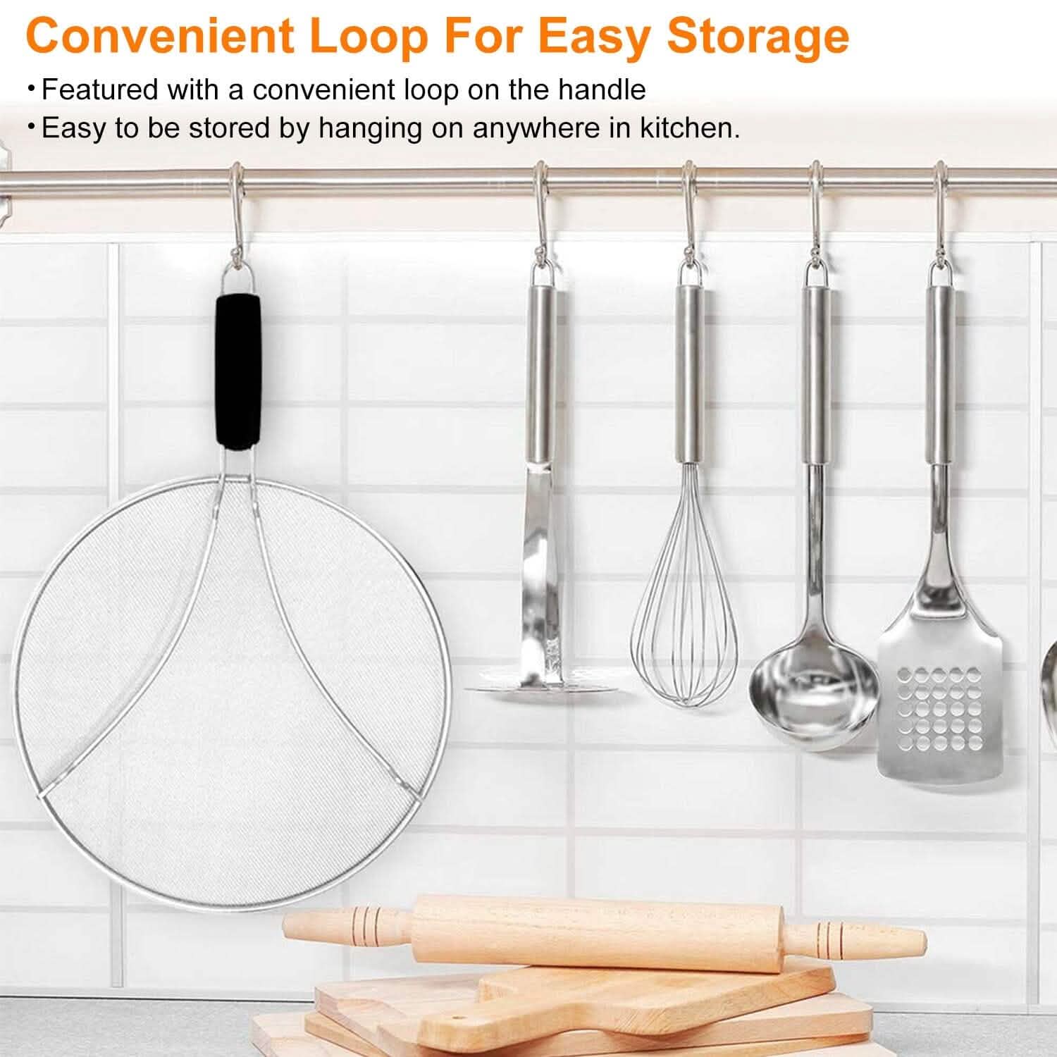 13-Inch Stainless Steel Grease Splatter Screen Kitchen Tools & Gadgets - Tophatter Daily Deals