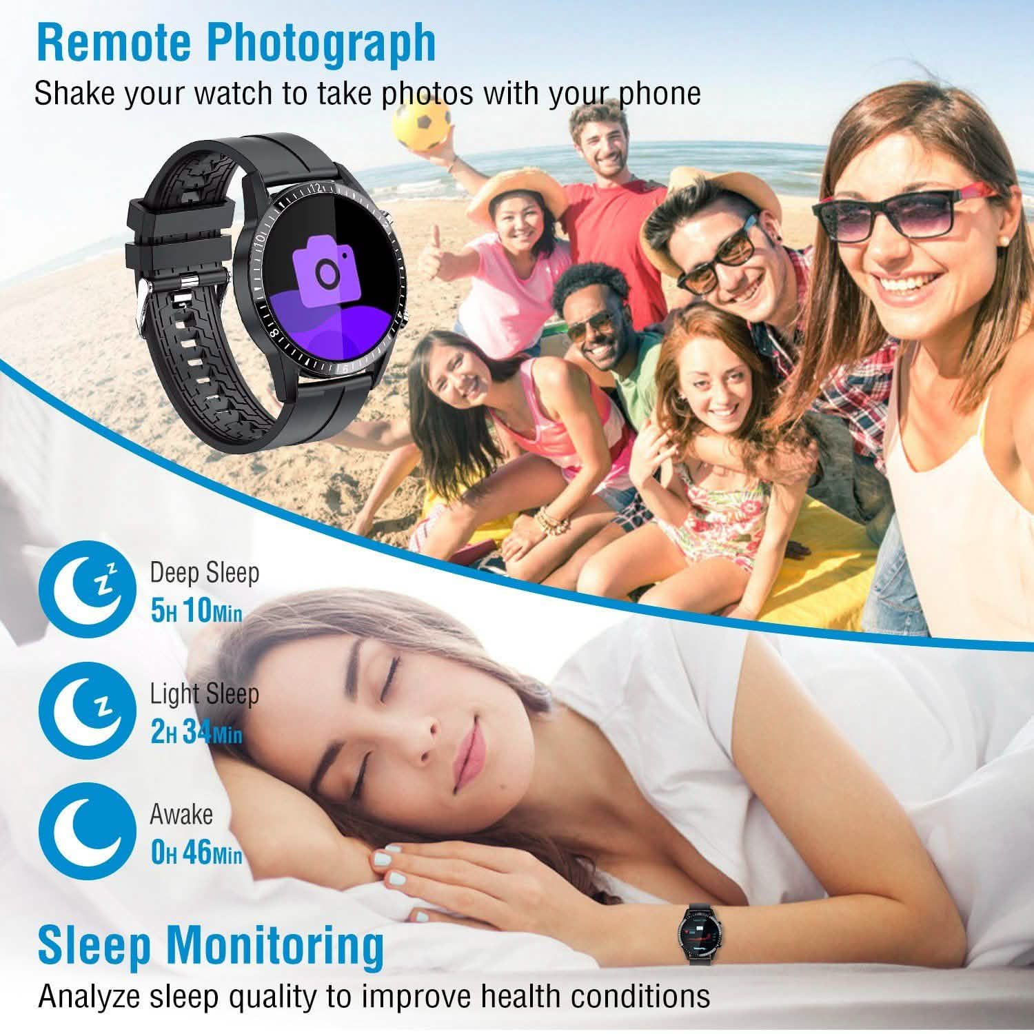 1.3 inch Wireless Smart Watch Smart Watches - Tophatter Daily Deals