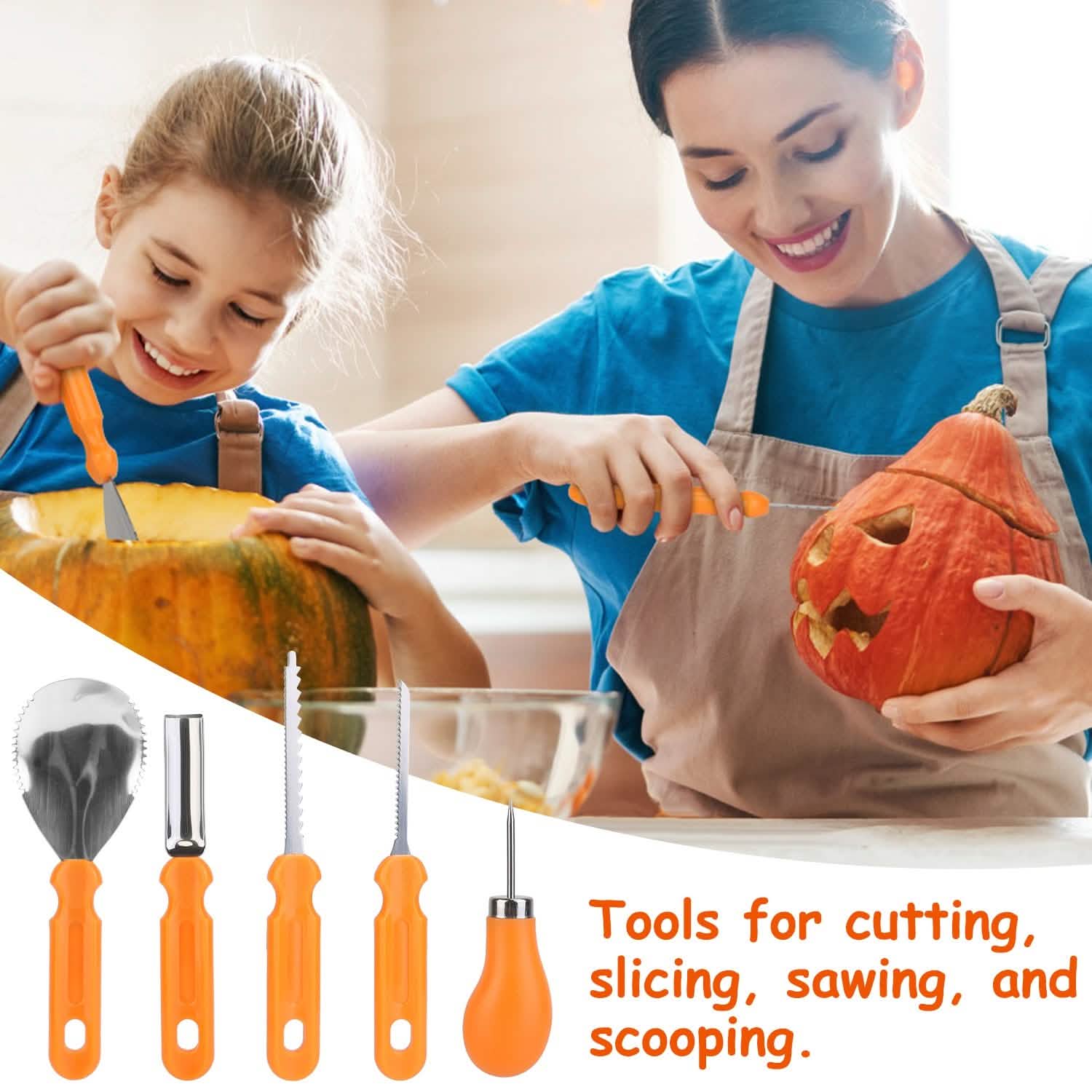 13-Pieces: Halloween Pumpkin Stainless Steel Carving Kit School, Office & Art Supplies - Tophatter Daily Deals