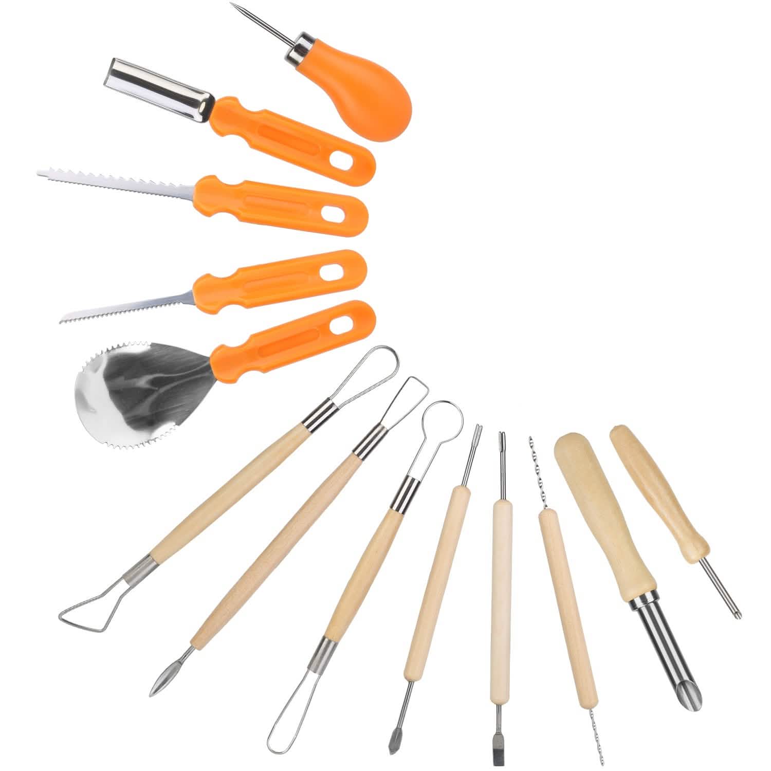 13-Pieces: Halloween Pumpkin Stainless Steel Carving Kit School, Office & Art Supplies - Tophatter Daily Deals