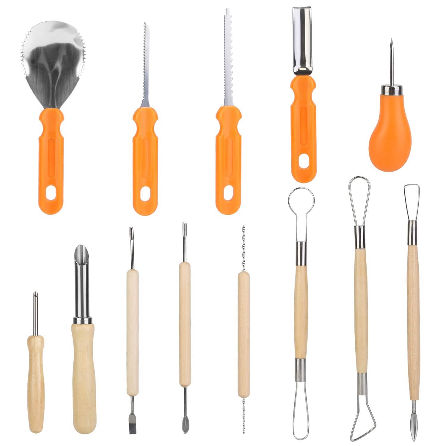 13-Pieces: Halloween Pumpkin Stainless Steel Carving Kit School, Office & Art Supplies - Tophatter Daily Deals