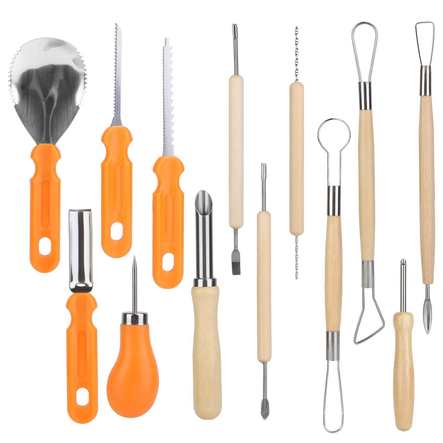 13-Pieces: Halloween Pumpkin Stainless Steel Carving Kit School, Office & Art Supplies - Tophatter Daily Deals