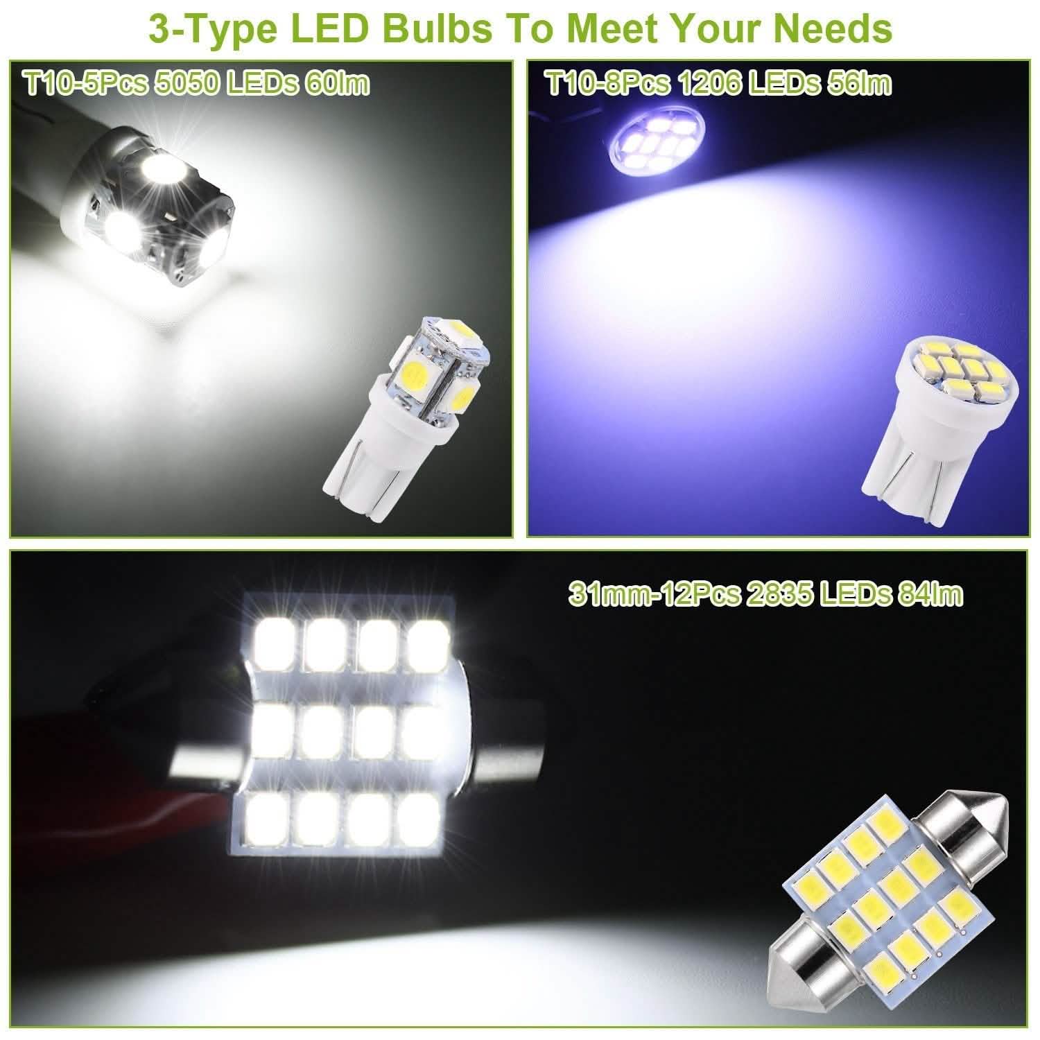 13-Pieces: T10 31mm Festoon LED Light Automotive - Tophatter Daily Deals