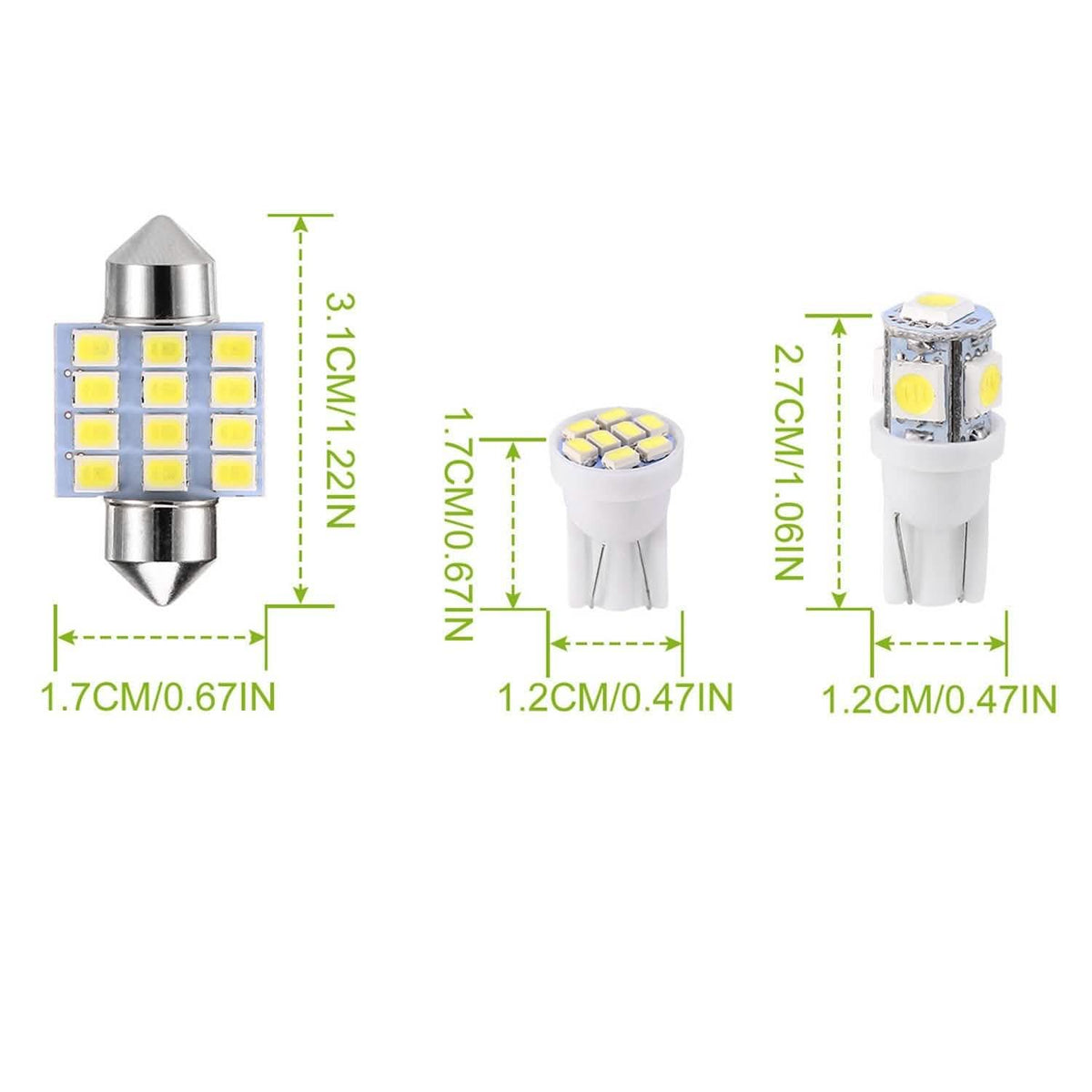 13-Pieces: T10 31mm Festoon LED Light Automotive - Tophatter Daily Deals