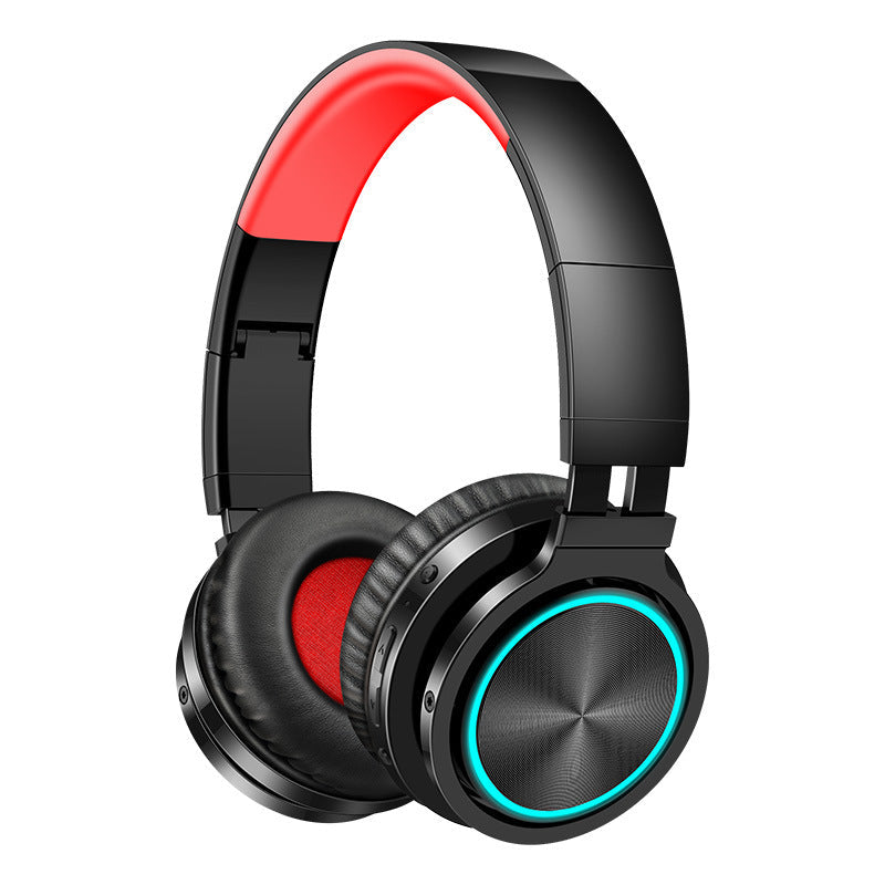 B12 headset wireless folding universal headset Black red 0 - Tophatter Daily Deals