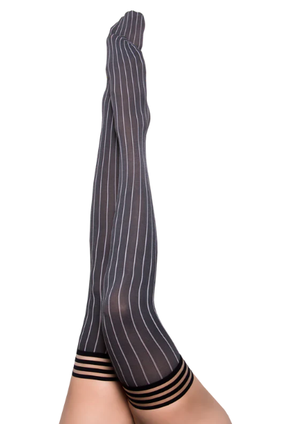 Kix'ies Annabelle (Grey Pinstripe) – Thigh High Stockings > Clothes > Hosiery > Stockings - Tophatter Daily Deals