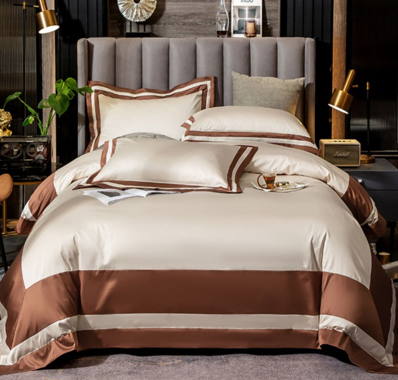 100 cotton 100 sheets quilt cover simple hotel bedding Mikhaki 0 - Tophatter Daily Deals