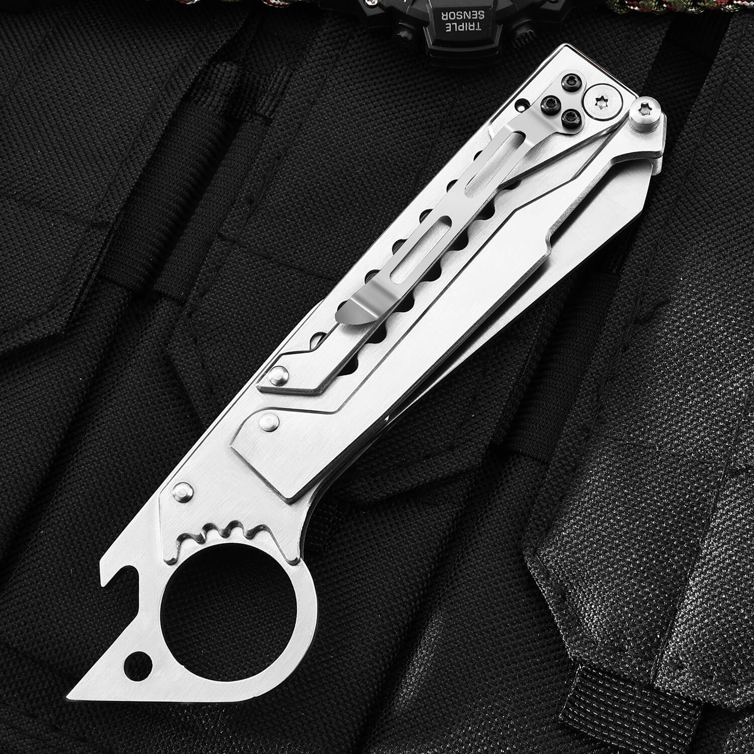 DC53 Gravity Pocket Knife-GS78 Silver Pocket Knives - Tophatter Daily Deals