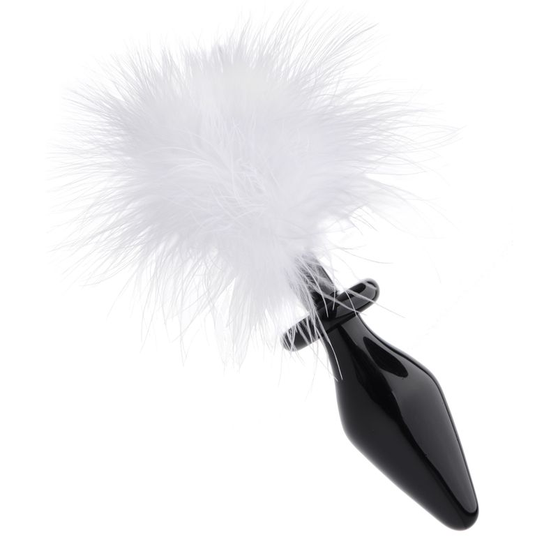 White Fluffer Bunny Tail Glass Anal Plug for Playful Sensation > Anal Range > Tail Butt Plugs - Tophatter Daily Deals