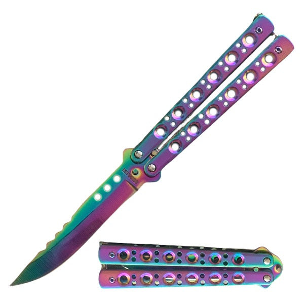 5.25" Closed Length Titanium Renegade Balisong Butterfly Flipper Knife - TOPHATTER'S ARMORY DEALS Collectible Weapons - Tophatter Daily Deals