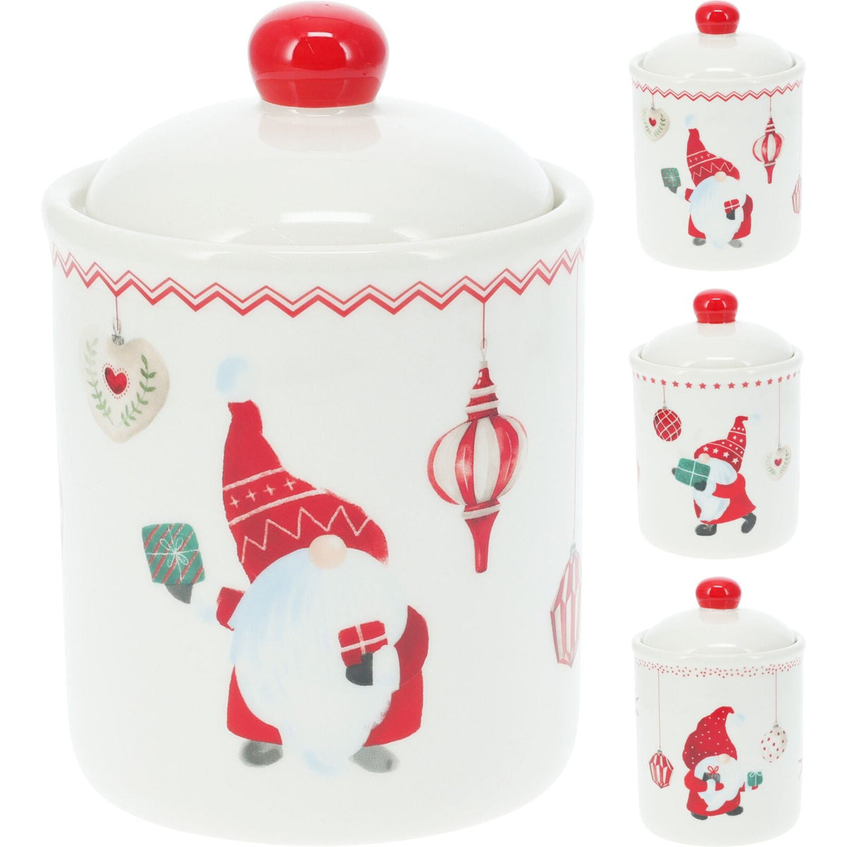 Gonk Christmas Storage Jar | Festive Gnome Kitchen Jar with Airtight Lid - 15cm Jar - Tophatter Daily Deals