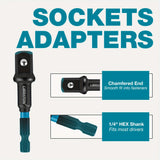 Impact Socket Adapter with Hex Drive Set (20pcs) trade > tool accessories - Tophatter Daily Deals