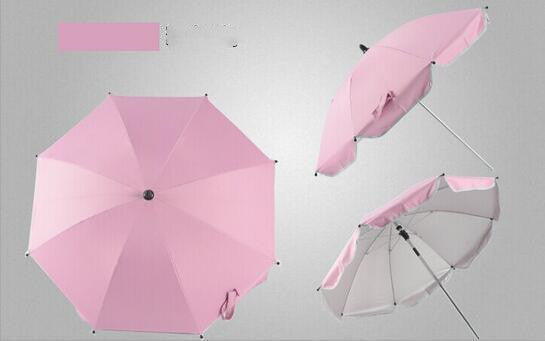 360 Degrees Pram Umbrellas Cart Accessories Adjustable Stroller Umbrella Pink 0 - Tophatter Daily Deals
