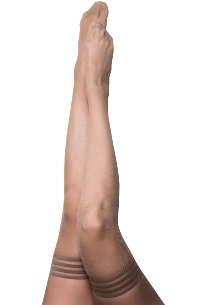 Kixies Samantha Nude Fishnet Thigh Highs Size D > Clothes > Hosiery > Stockings - Tophatter Daily Deals